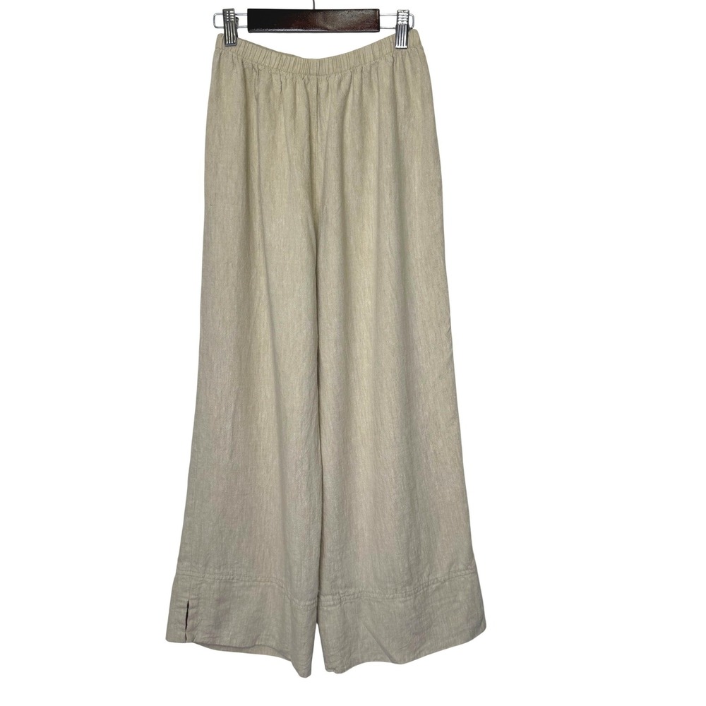 Basic Threads Wide Leg Pull On Crop Pants Medium Tan